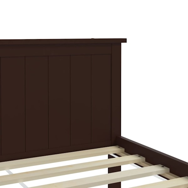 vidaXL Sängram mörkbrun massiv furu 160x200 cm Brun