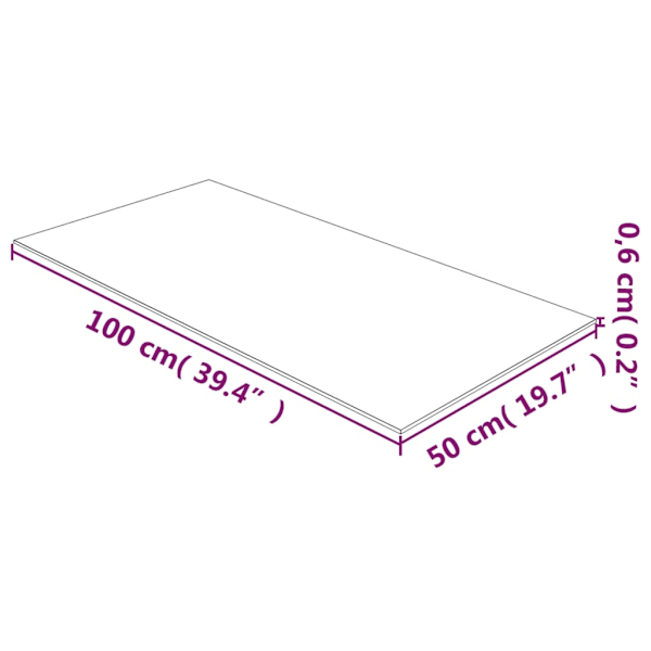 vidaXL Bordsskiva genomskinlig 50x100 cm härdat glas Transparent