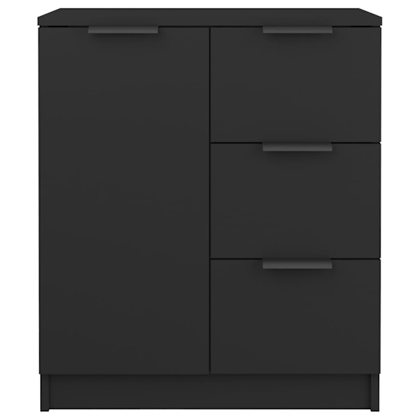 vidaXL Skänk 2 st svart 60x30x70 cm konstruerat trä Svart