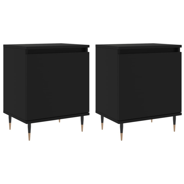 vidaXL Sängbord 2 st svart 40x30x50 cm konstruerat trä Svart