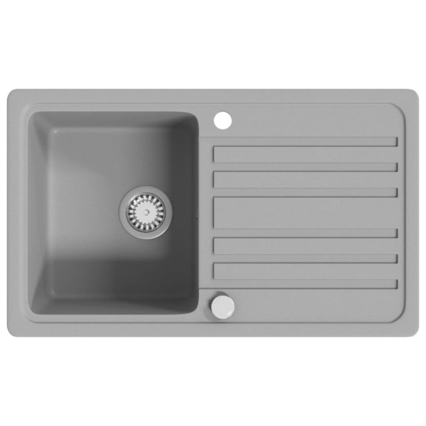 vidaXL Diskbänk i granit med en diskho och avlopp Grå grå 31d2 | grå |  18400 | Fyndiq