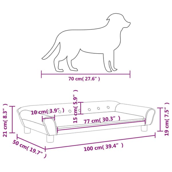 vidaXL Hundbädd blå 100x50x21 cm sammet Blå