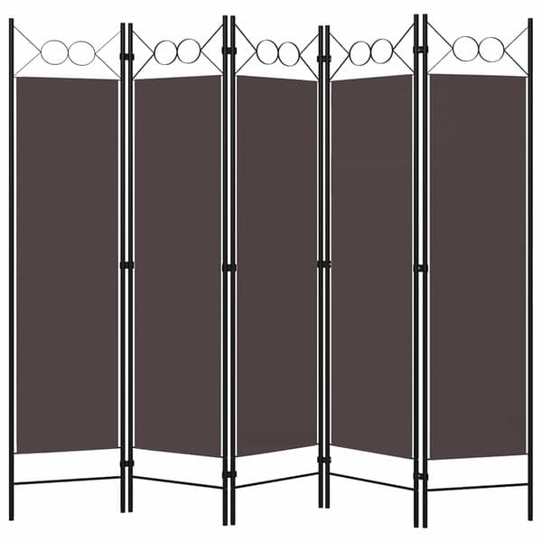 vidaXL Rumsavdelare 5 paneler brun 200x180 cm Brun