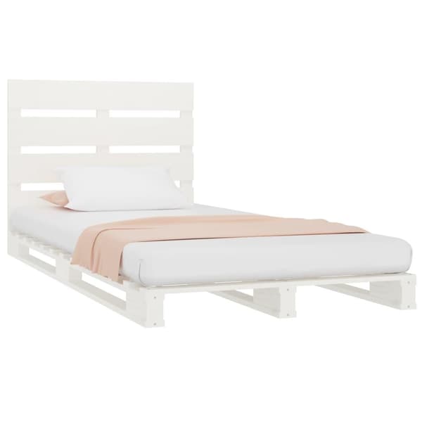 vidaXL Sängram vit 75x190 cm massiv furu Vit