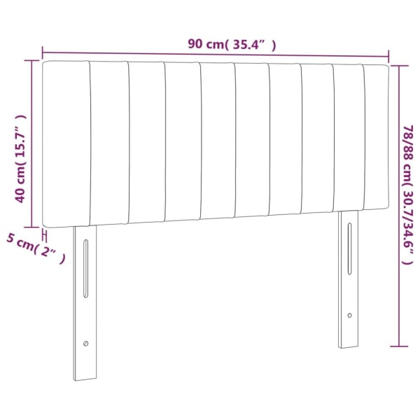 vidaXL Sänggavel LED svart 90x5x78/88 cm sammet Svart