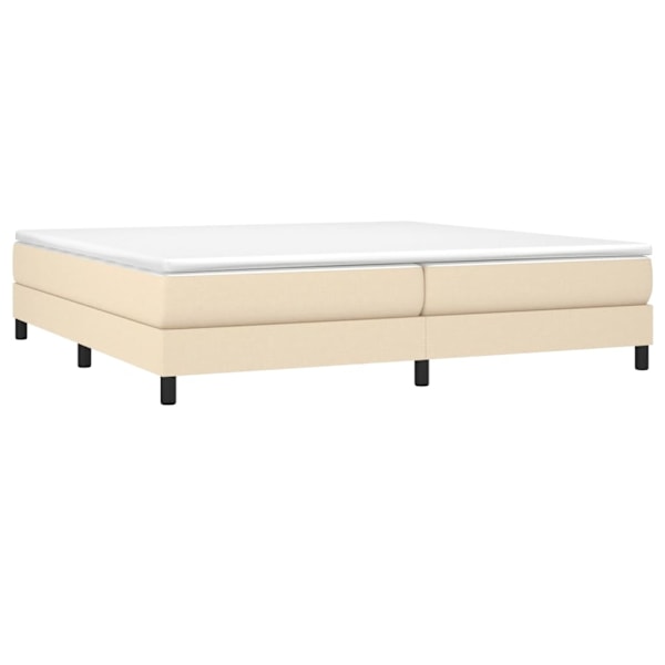 vidaXL Sängram utan madrass gräddvit 200x200 cm tyg Kräm