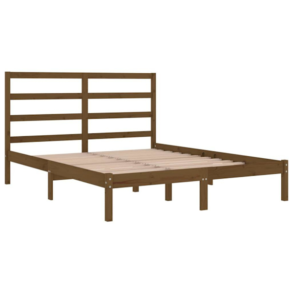 vidaXL Sängram honungsbrun massiv furu 120x200 cm enkelsäng Brun