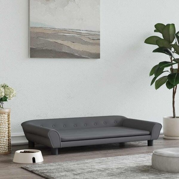 vidaXL Hundbädd mörkgrå 100x50x21 cm sammet Grå