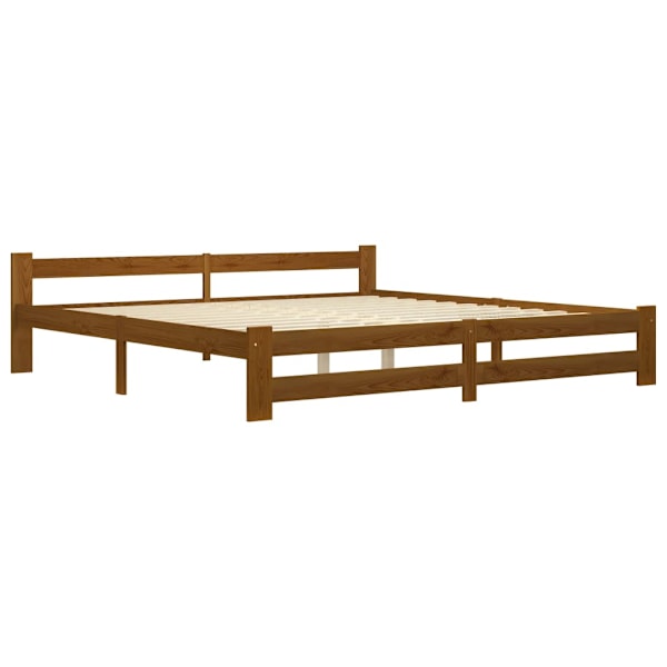 vidaXL Sängram honungsbrun massiv furu 200x200 cm Brun