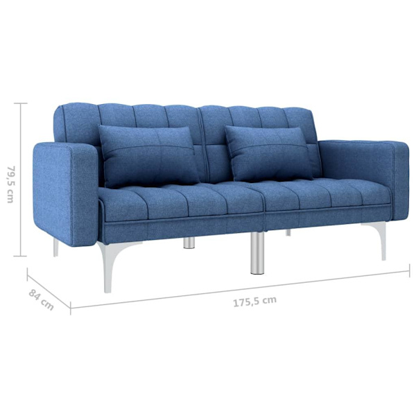 vidaXL Bäddsoffa blå tyg Blå