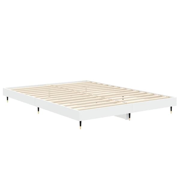 vidaXL Sängram vit 140x190 cm konstruerat trä Vit