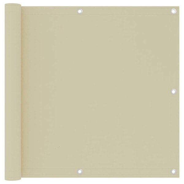 vidaXL Balkongskärm gräddvit 90x500 cm oxfordtyg Creme