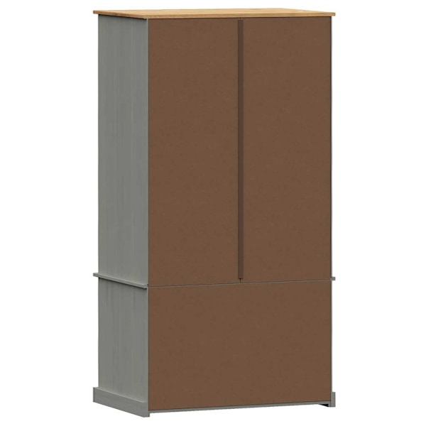 vidaXL Klädskåp VIGO grå 90x55x170 cm massiv furu Grå