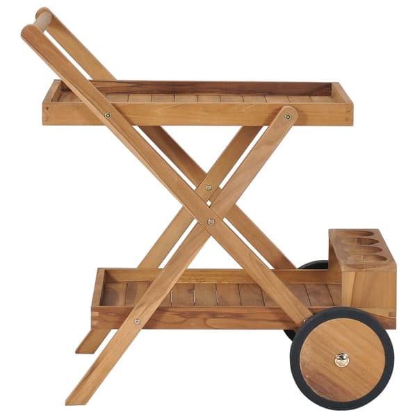vidaXL Serveringsvagn massiv teak Brun