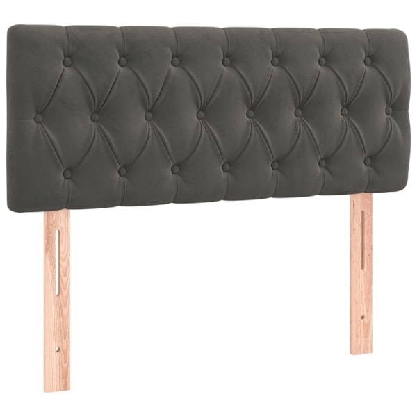 vidaXL Sänggavel mörkgrå 90x7x78/88 cm sammet Grå