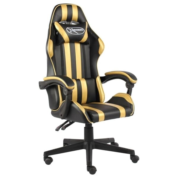 vidaXL Gamingstol svart och guld konstläder Guld