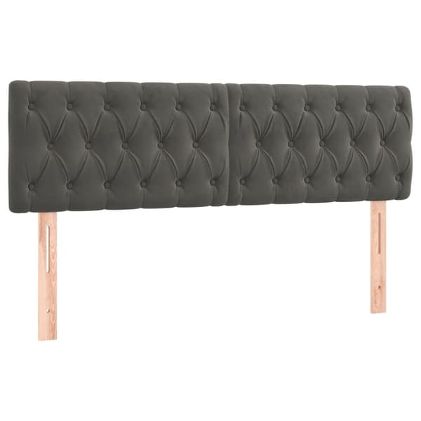 vidaXL Sänggavel LED mörkgrå 144x7x78/88 cm sammet Grå
