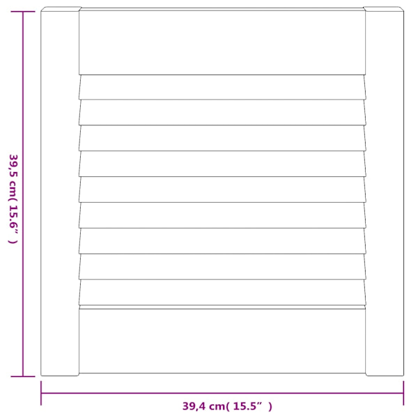 vidaXL Skåplucka lamelldesign vit 39,5x39,4 cm massiv furu Vit