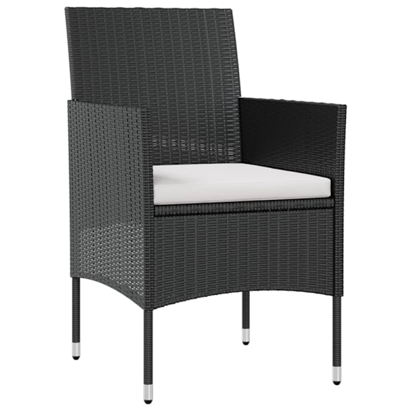 vidaXL Loungegrupp med dynor 16 delar konstrotting svart Svart
