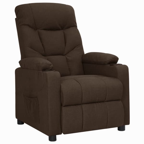 vidaXL Reclinerfåtölj mörkbrun tyg Brun