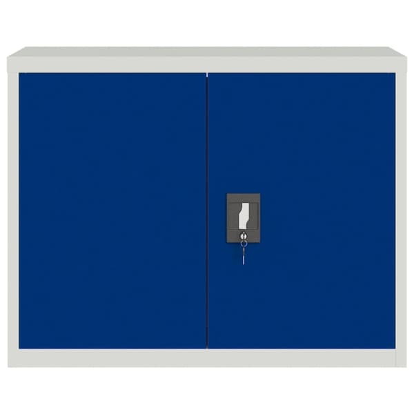 vidaXL Dokumentskåp ljusgrå och blå 90x40x70 cm stål Grå