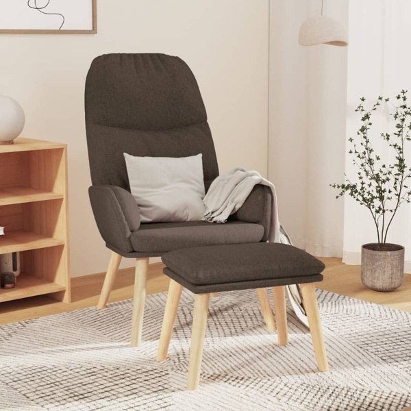 vidaXL Vilstol med fotpall taupe tyg Taupe