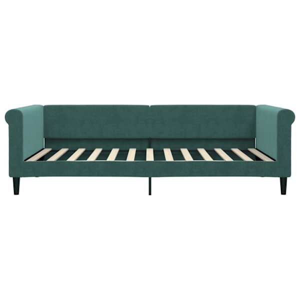 vidaXL Dagbädd utdragbar mörkgrön 100x200 cm sammet Grön