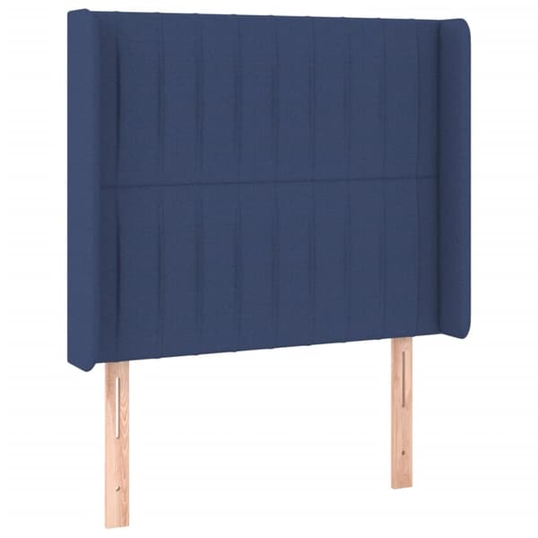 vidaXL Ramsäng med madrass & LED blå 90x200 cm tyg Blå