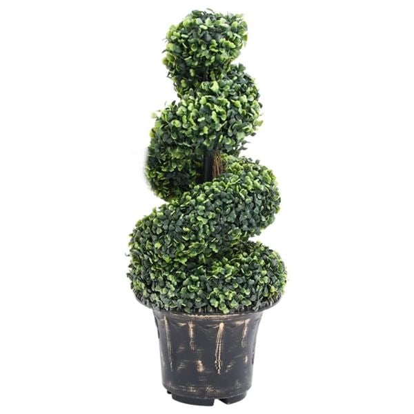 vidaXL Konstväxt buxbomar spiral med kruka 89 cm grön Grön