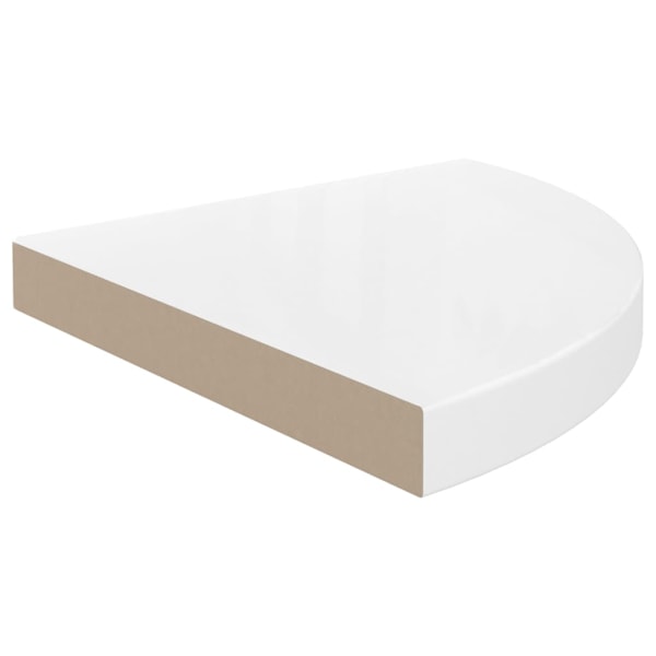 vidaXL Svävande hörnhyllor 2 st vit högglans 35x35x3,8 cm MDF Vit