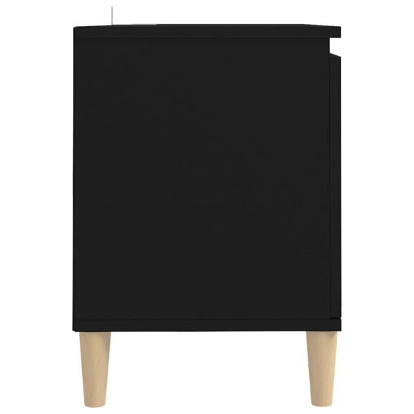 vidaXL TV-bänk med massiva ben svart 103,5x35x50 cm Svart