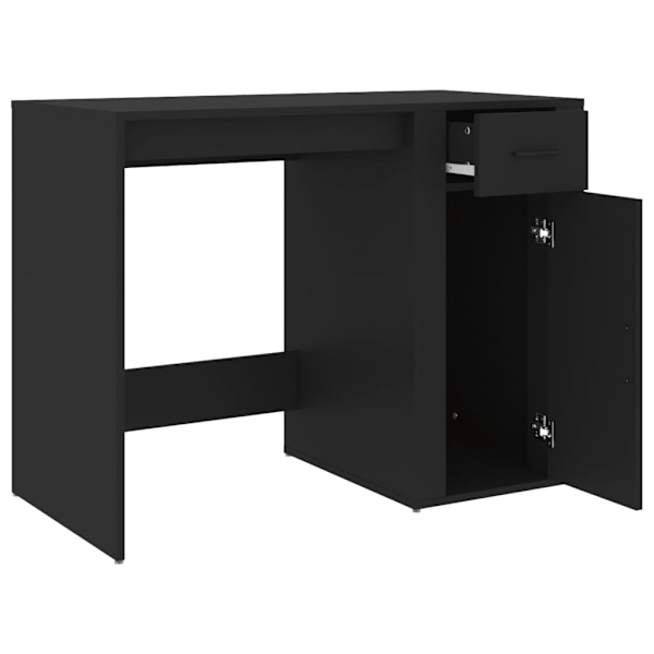 vidaXL Skrivbord svart 100x49x75 cm konstruerat trä Svart