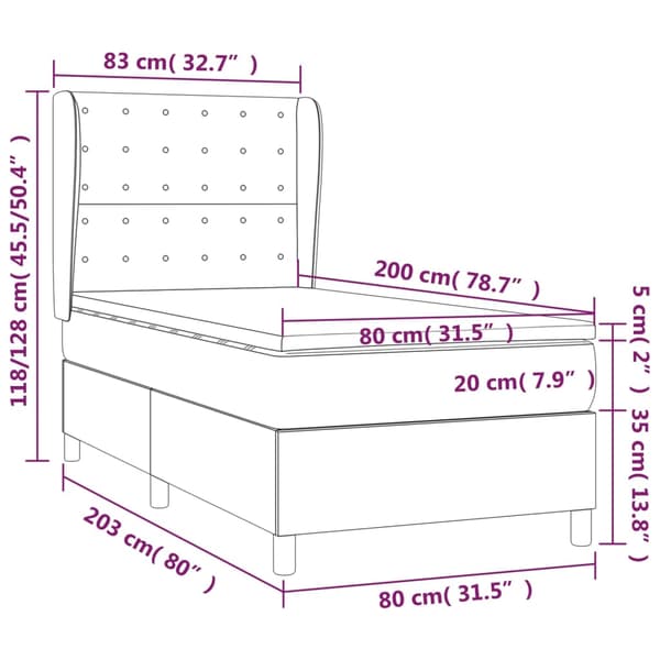vidaXL Ramsäng med madrass gräddvit 80x200cm konstläder Kräm