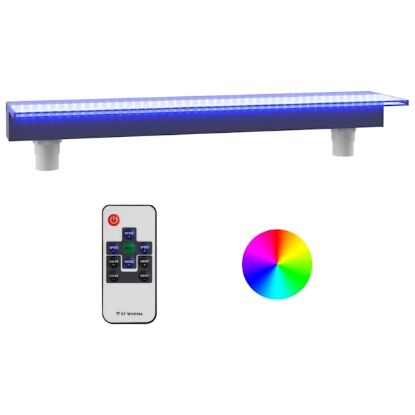 vidaXL Vattenfall med RGB LED akryl 90 cm Transparent