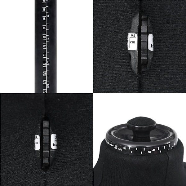 vidaXL Justerbar provdocka herr svart stl 37-45 Svart