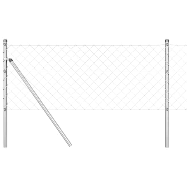 vidaXL Kedjehängd Stängsel Markfix 10 x 0,4 m Galvaniserat stål Silver Silver