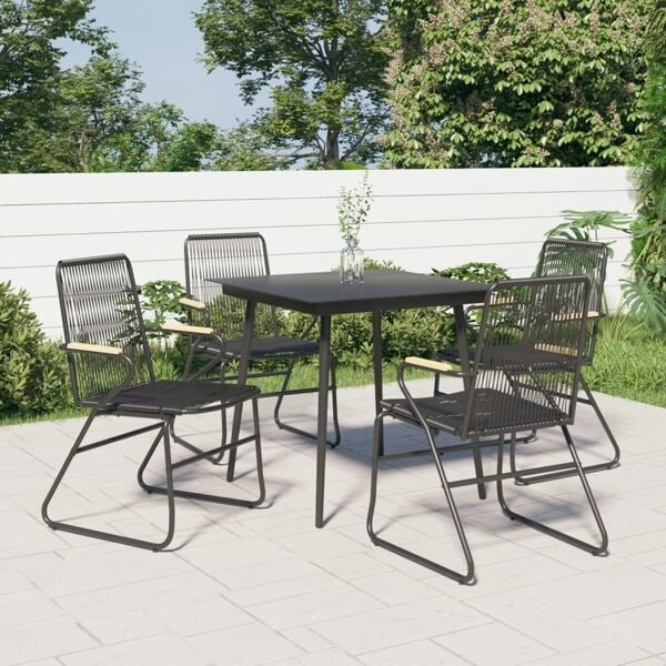 vidaXL Trädgårdsstolar 4 st svart 58x59x85,5 cm PVC rotting Svart