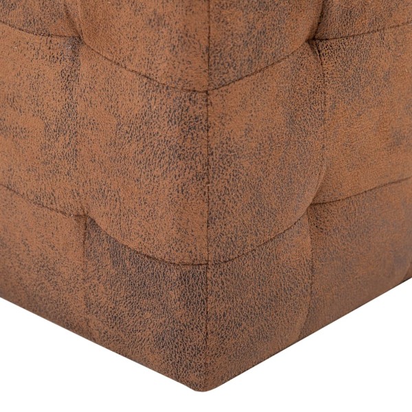 vidaXL Sittpuff 2 st brun 30x30x30 cm konstmocka Brun