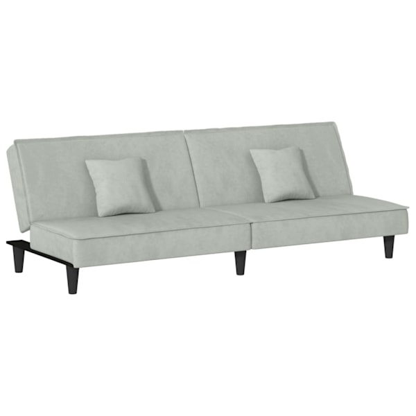 vidaXL Bäddsoffa ljusgrå sammet Grå