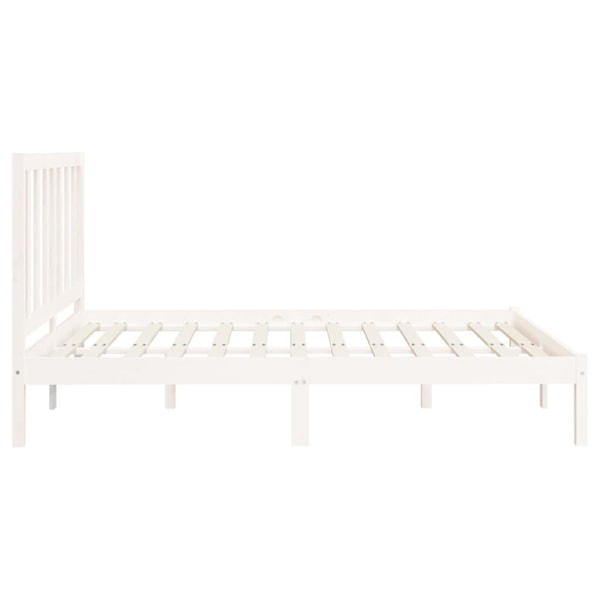 vidaXL Sängram vit massivt trä 120x200 cm enkelsäng Vit
