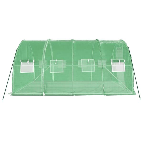 vidaXL Växthus med stålram grön 12 m² 4x3x2 m Grön