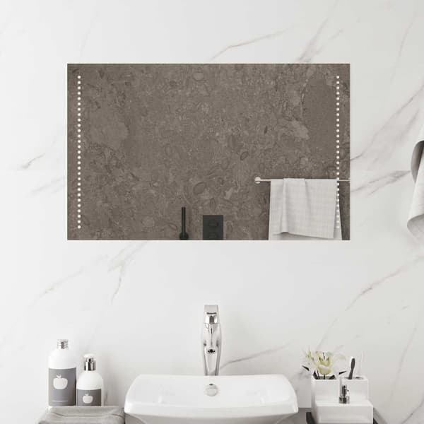vidaXL Badrumsspegel LED 80x50 cm Transparent