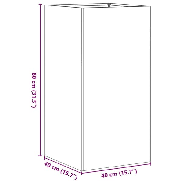 vidaXL Planteringskärl 40x40x80 cm rostfritt stål Silver