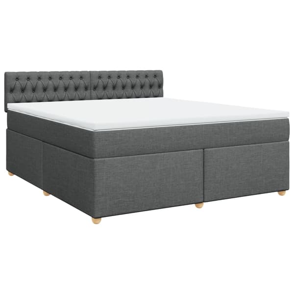 vidaXL Ramsäng med madrass mörkgrå 180x200 cm tyg Grå