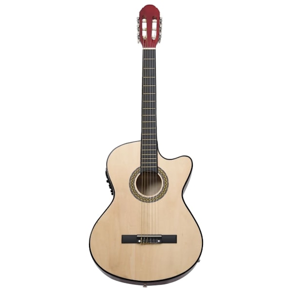 vidaXL Gitarr 12 delar med EQ-pedal 6 och strängar western Brun