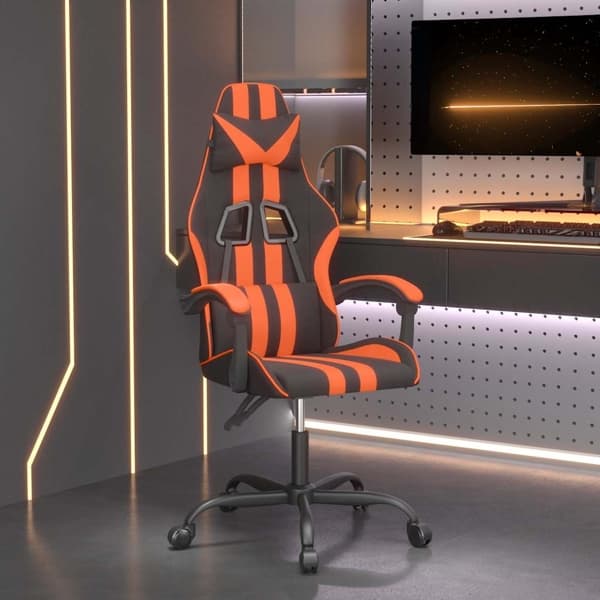vidaXL Gamingstol svart och orange konstläder Orange