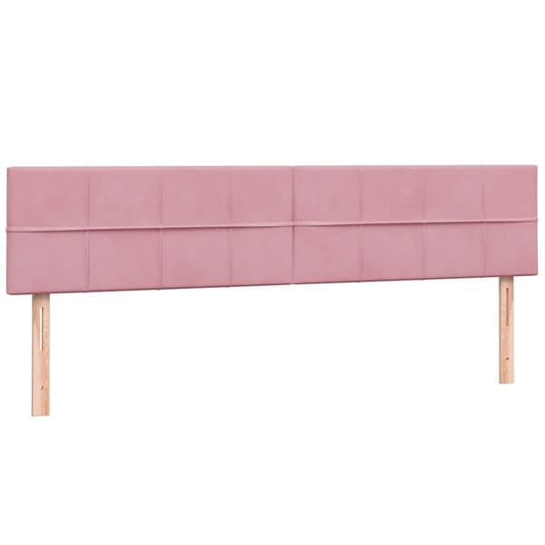 vidaXL Resårsäng med madrasser rosa 180x210 cm sammet Rosa