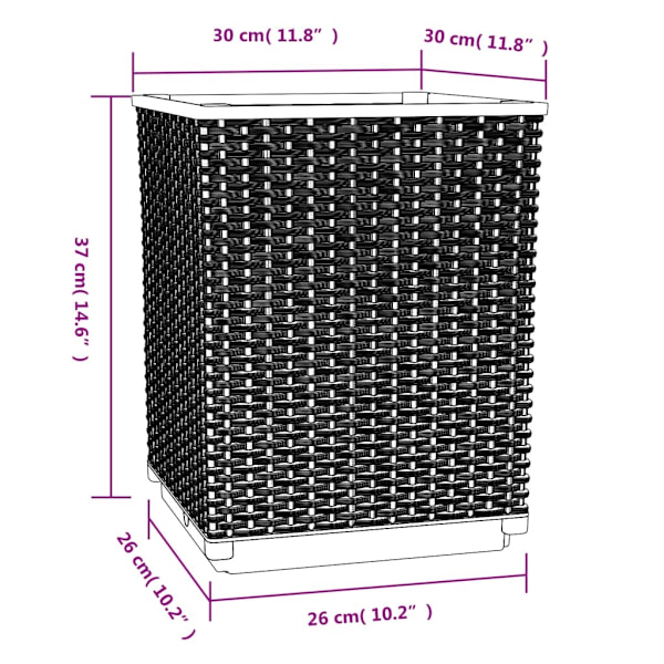 vidaXL Odlingslådor 4 st blågrå 30x30x37 cm polypropen Grå