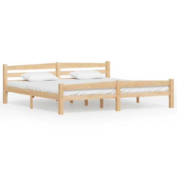 vidaXL Sängram massiv furu 200x200 cm Brun