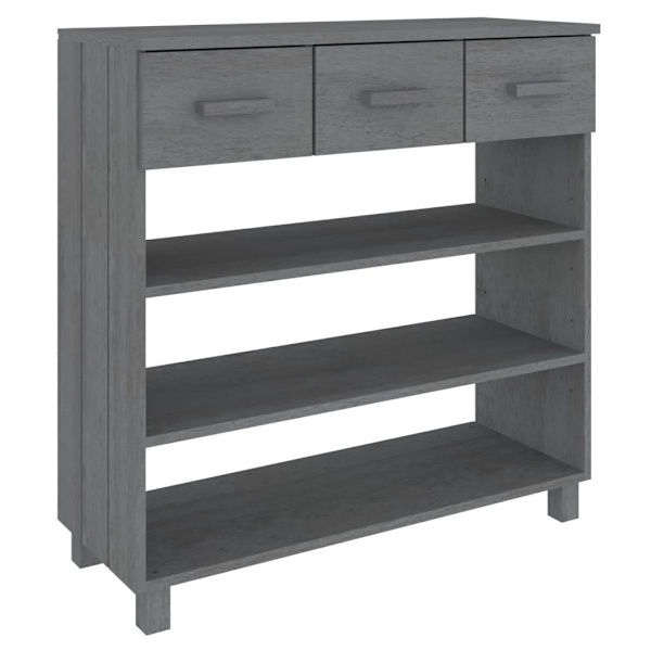 vidaXL Konsolbord HAMAR mörkgrå 90x35x90 cm massiv furu grå